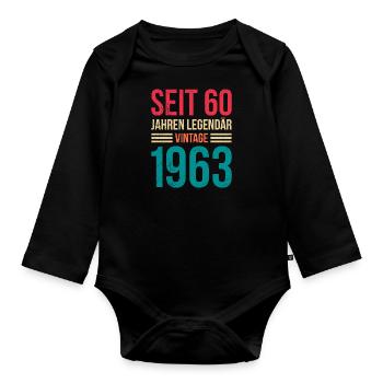 Légendaire depuis 1963 60e anniversaire 60 ans - Body Bébé bio manches longues - noir - Devant