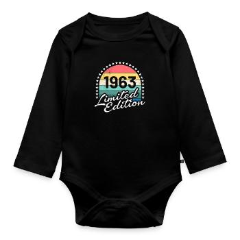 60e anniversaire Original 1963 60 ans - Body Bébé bio manches longues - noir - Devant