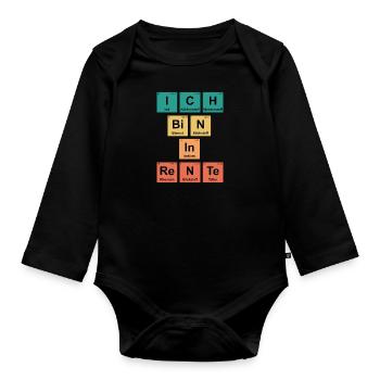 Ich bin in Rente Lehrer Renteneintritt - Baby Bio-Langarm-Body - Schwarz - Vorne