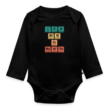 Ich bin in Rente Lehrer Renteneintritt - Baby Bio-Langarm-Body - Schwarz - Vorne