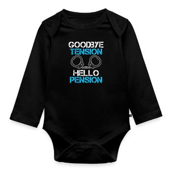 Rente 2023 Goodbye Tension Hello Pension - Organic Longsleeve Baby Bodysuit - black - Front