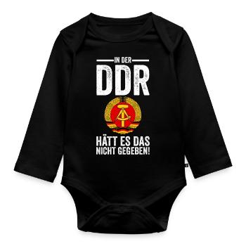 Ostdeutschland Ossi Deutschland DDR - Baby Bio-Langarm-Body - Schwarz - Vorne