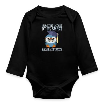 Bachelor 2023 Bachelor Degree - Organic Longsleeve Baby Bodysuit - black - Front