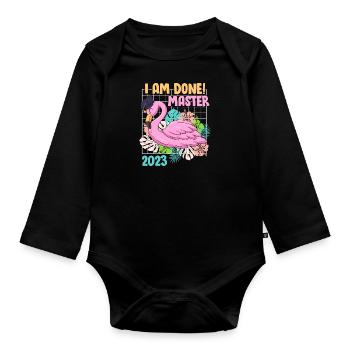 I finished Master's degree 2023 Master's degree - Organic Longsleeve Baby Bodysuit - black - Front