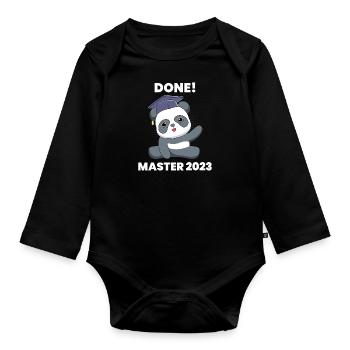 Managed! Master 2023 - Organic Longsleeve Baby Bodysuit - black - Front