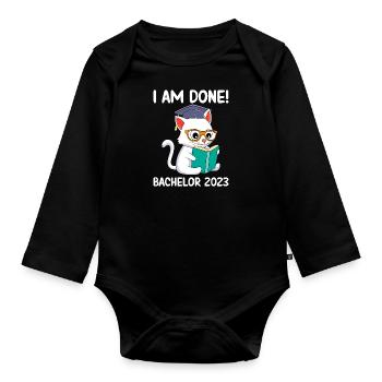I finished Bachelor 2023 - Organic Longsleeve Baby Bodysuit - black - Front