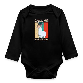 Master's degree 2023 - Organic Longsleeve Baby Bodysuit - black - Front
