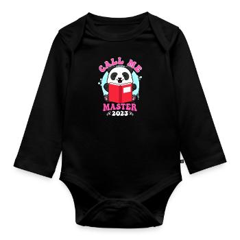 Appelez-moi Master 2023 Panda Master Degree - Body Bébé bio manches longues - noir - Devant