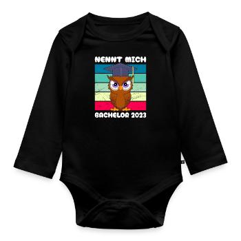 Nennt mich Bachelor 2023 Studium Abschluss - Baby Bio-Langarm-Body - Schwarz - Vorne
