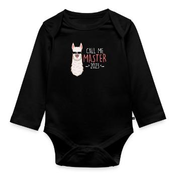 Studies End of Master's degree 2023 Master - Organic Longsleeve Baby Bodysuit - black - Front