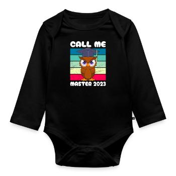 Appelez-moi Master 2023 - Body Bébé bio manches longues - noir - Devant
