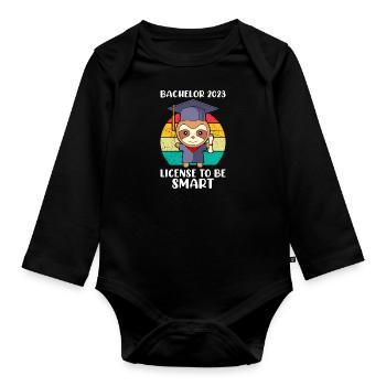 Bachelor 2023 Licence à Clever Shit Sloth - Body Bébé bio manches longues - noir - Devant