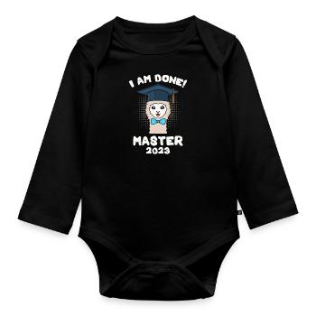 Master 2023 I have finished Master Degree 2023 - Organic Longsleeve Baby Bodysuit - black - Front