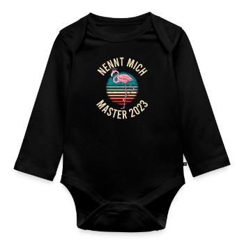 Master Abschluss 2023 Master - Baby Bio-Langarm-Body - Schwarz - Vorne