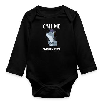 Appelez-moi Master 2023 Master - Body Bébé bio manches longues - noir - Devant