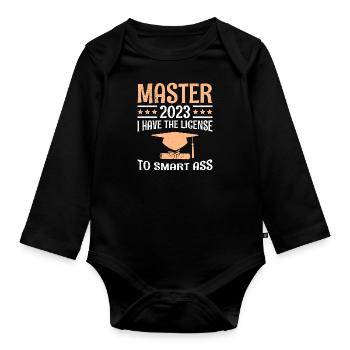 The license to the clever shit 2023 Master's degree - Organic Longsleeve Baby Bodysuit - black - Front