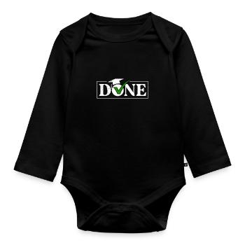 C’est fait, j’ai terminé mes études de maîtrise - Body Bébé bio manches longues - noir - Devant