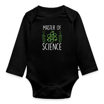 Engineer Master Degree Master of Science - Organic Longsleeve Baby Bodysuit - black - Front