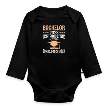 Licence pour baccalauréat. - Body Bébé bio manches longues - noir - Devant