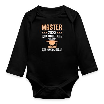 The license to the clever shit 2023 Master's degree - Organic Longsleeve Baby Bodysuit - black - Front