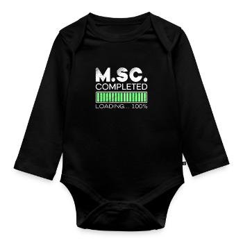M.Sc loading completed Master of Science - Baby Bio-Langarm-Body - Schwarz - Vorne