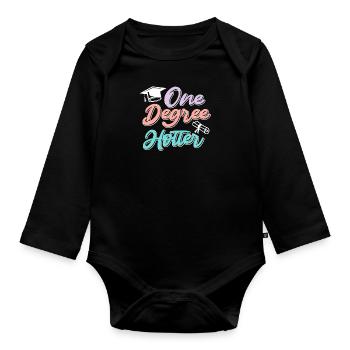 A hot Bachelor's degree - Organic Longsleeve Baby Bodysuit - black - Front