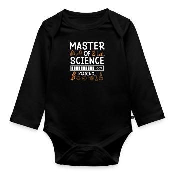 Master Abschluss Masterarbeit Master of Science - Baby Bio-Langarm-Body - Schwarz - Vorne
