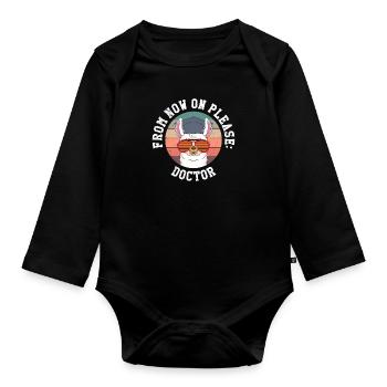 Désormais, il s’appelle Herr Doktor Doktortitel - Body Bébé bio manches longues - noir - Devant