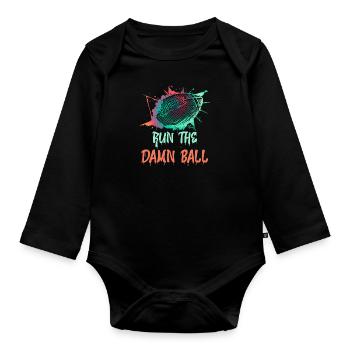 Run the Damn Ball Fantasy Football - Body Bébé bio manches longues - noir - Devant
