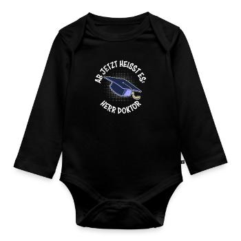 Désormais, il s’appelle Doctor Ph.D Doktortitel - Body Bébé bio manches longues - noir - Devant