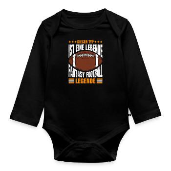 Dieser Typ ist eine lebende Fantasy Football - Baby Bio-Langarm-Body - Schwarz - Vorne