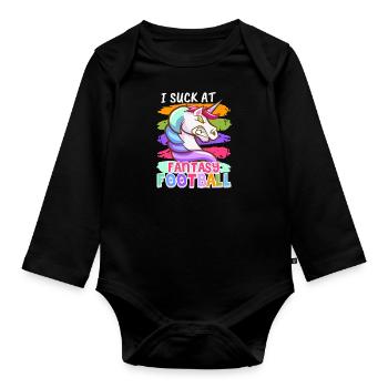 Fantasy Football Loser I suck at Fantasy Football - Organic Longsleeve Baby Bodysuit - black - Front