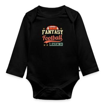 Fantasy Football Legend Fantasy Football Champion - Baby Bio-Langarm-Body - Schwarz - Vorne