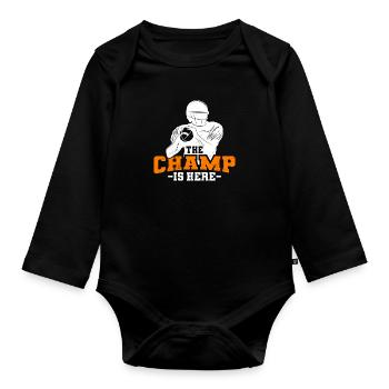 Der Fantasy Football Champ ist da - Baby Bio-Langarm-Body - Schwarz - Vorne