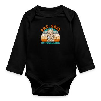 PhD Graduated 2023 No Probllama PhD Doctoral Degree - Organic Longsleeve Baby Bodysuit - black - Front