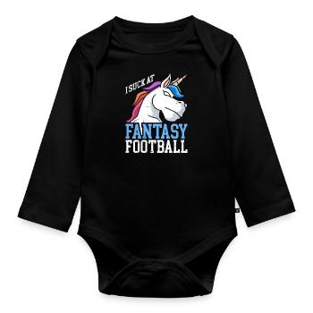 Je suis nul au Fantasy Football - Body Bébé bio manches longues - noir - Devant