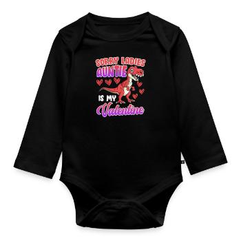 Désolé tante Saurus est ma chérie Saint-Valentin - Body Bébé bio manches longues - noir - Devant