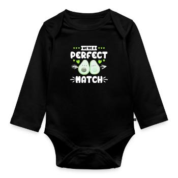 We are a perfect match couple Dear vegans - Organic Longsleeve Baby Bodysuit - black - Front