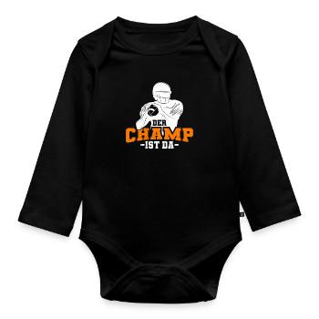 Der Fantasy Football Champ ist da - Baby Bio-Langarm-Body - Schwarz - Vorne