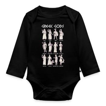 greek gods list Design for a greek gods fan - Baby Bio-Langarm-Body - Schwarz - Vorne