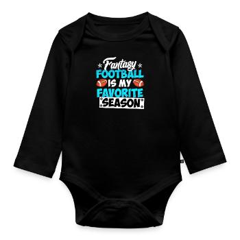 Fantasy Football Season - Baby Bio-Langarm-Body - Schwarz - Vorne