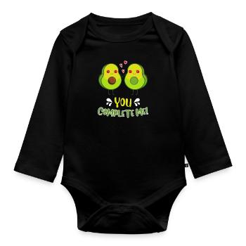 Ehepaar Liebespaar Avocado Liebe Valentinstag - Baby Bio-Langarm-Body - Schwarz - Vorne