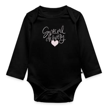 I love you - Organic Longsleeve Baby Bodysuit - black - Front