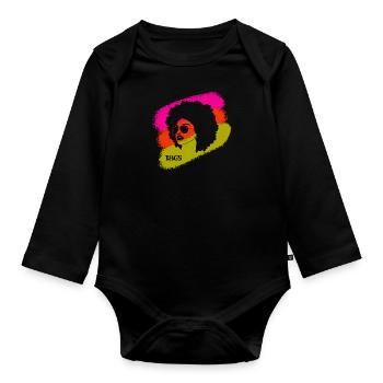 Juneteenth 1865 African American African woman - Organic Longsleeve Baby Bodysuit - black - Front