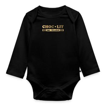 Choc-lit Schwarz Dunkle Hautfarbe Melanin Afrika - Baby Bio-Langarm-Body - Schwarz - Vorne