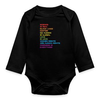 Black Lives Matter Women's Rights Africa - Organic Longsleeve Baby Bodysuit - black - Front