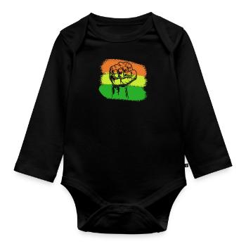 Black History Month Black Lives Matter Afrika - Baby Bio-Langarm-Body - Schwarz - Vorne