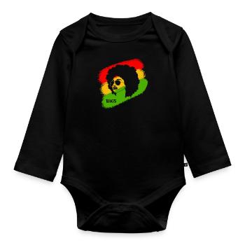 Juneteenth 1865 African American African woman - Organic Longsleeve Baby Bodysuit - black - Front