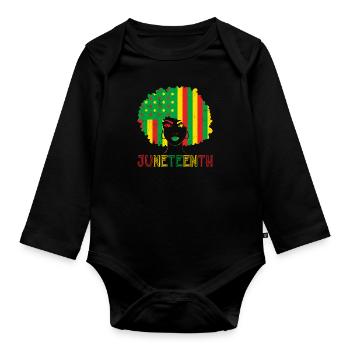 Juneteenth Independence America Afrikanische Frau - Baby Bio-Langarm-Body - Schwarz - Vorne