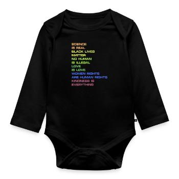 Black Lives Matter Women’s Rights Africa - Body Bébé bio manches longues - noir - Devant